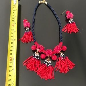 Beaded Matching Necklace and Earring Set
